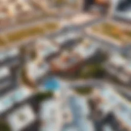 Aerial view of Wasl Village showcasing its layout and surroundings