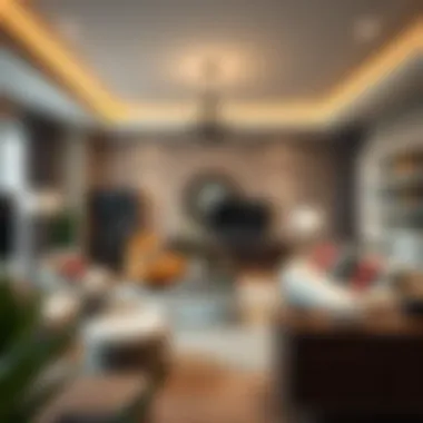 A cozy living room setup featuring various furniture styles