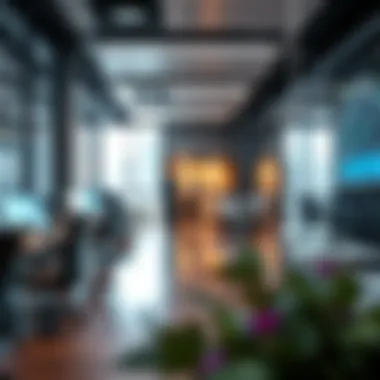 Innovation in the Workplace High-tech office environment showcasing innovation