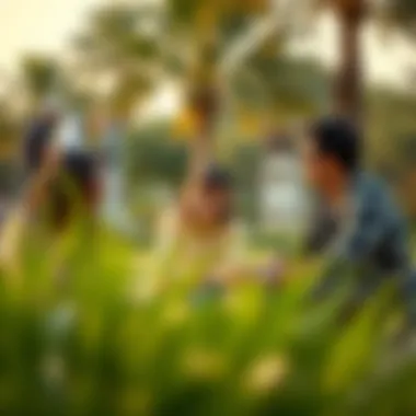 A family enjoying leisure time together in a park
