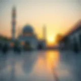 A serene view of a mosque during sunset in the UAE