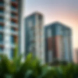 Modern Dubai residential buildings showcasing diverse architecture