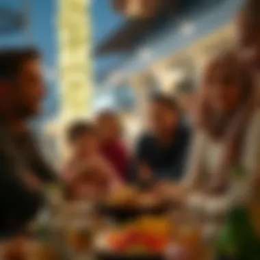Family gathering around the iftar meal during Ramadan