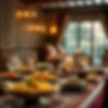 Traditional iftar table adorned with a variety of dishes