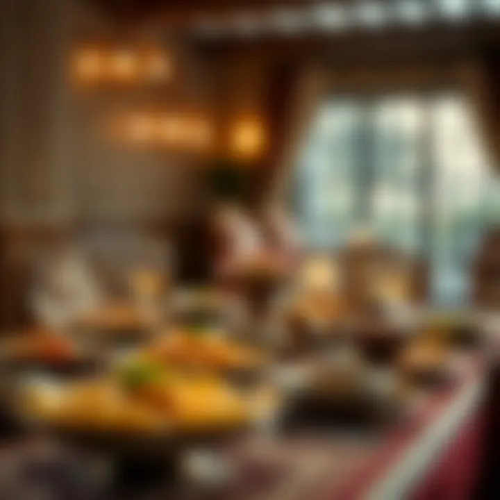 Traditional iftar table adorned with a variety of dishes