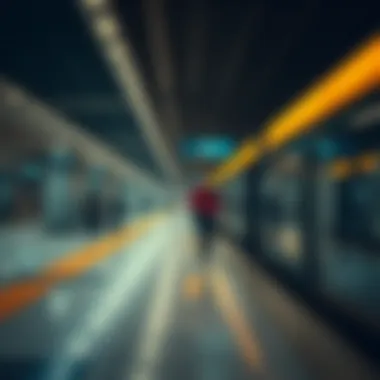 Commuters at International City Metro Station Commuters utilizing the International City Metro Station, illustrating connectivity and accessibility