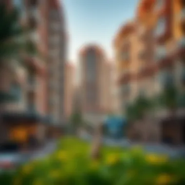 Residential Life Near International City Metro Station A vibrant residential area near International City Metro Station, highlighting urban living