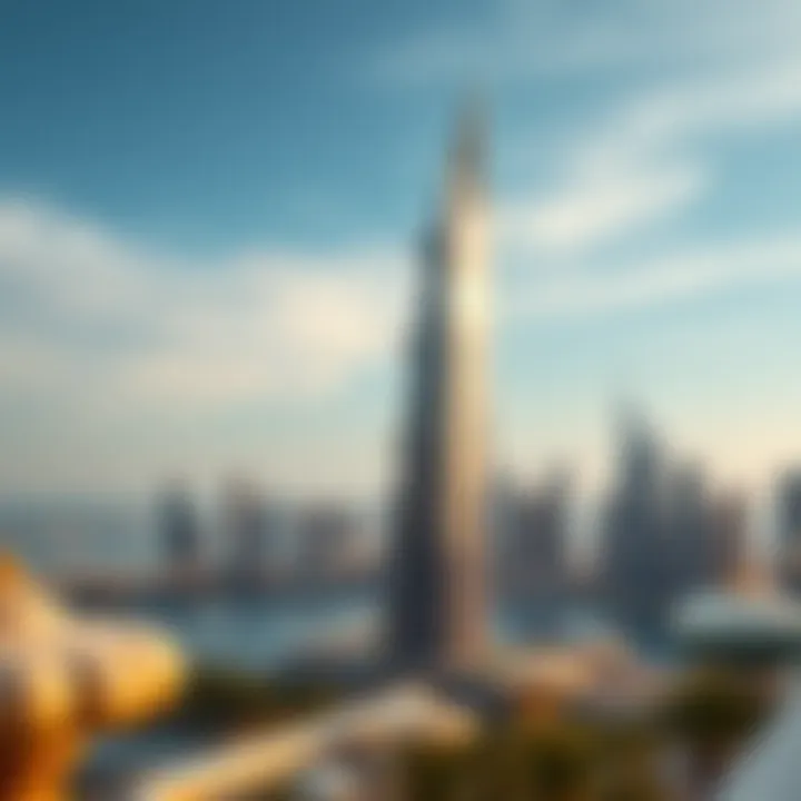 Wide shot of the skyline surrounding Iris Bay Tower
