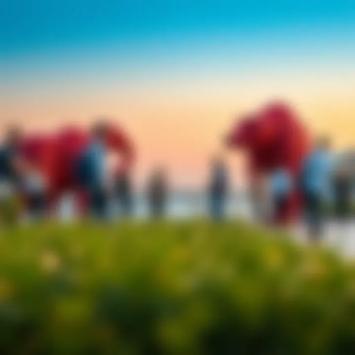 Visitors engaging with art installations at Jaddaf Waterfront Sculpture Park