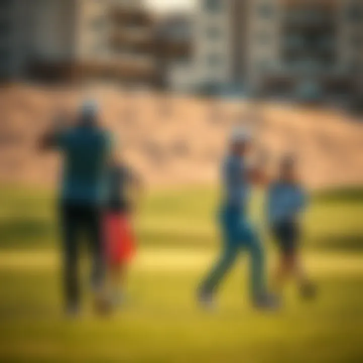 Golfers Experiencing the Fire Course Golf enthusiasts enjoying a round at the Fire Course