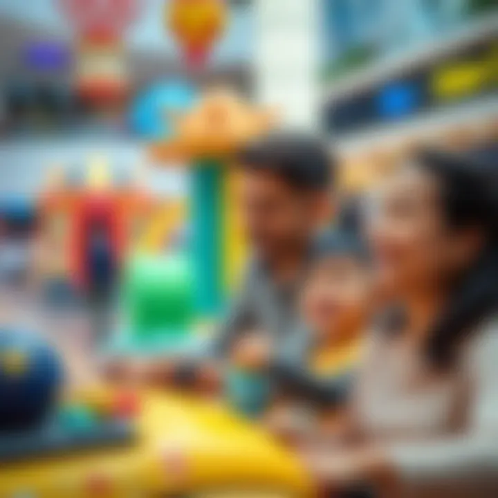 Family enjoying leisure activities at Khawaneej Mall's entertainment zone