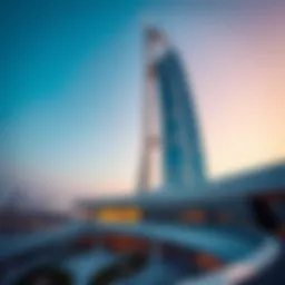 Breathtaking view of Liwa Tower showcasing its unique architectural design