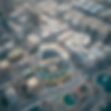 Aerial view of الاتحاد بلازا and its surrounding urban landscape