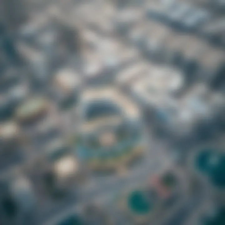 Aerial view of الاتحاد بلازا and its surrounding urban landscape