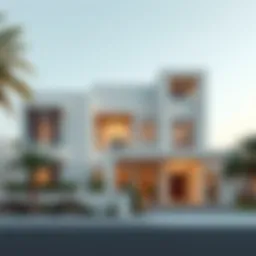 Elegant villa facade in Masar