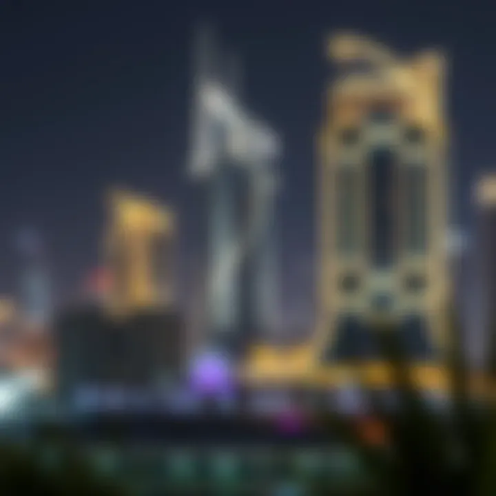 Night view of the Mercedes Benz Binghatti project illuminated, showcasing its impact on the Dubai skyline