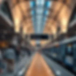 A busy metro station in Dubai showcasing the modern infrastructure