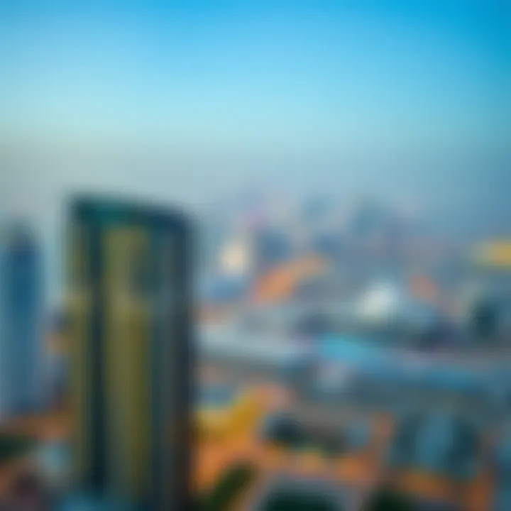 Panoramic skyline view from the hotel apartments
