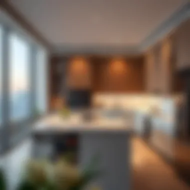 State-of-the-Art Kitchen in a Penthouse Modern penthouse kitchen with high-end appliances and stylish decor