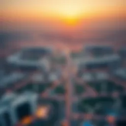 Aerial view of Mussafah 3 showcasing modern architecture and urban development