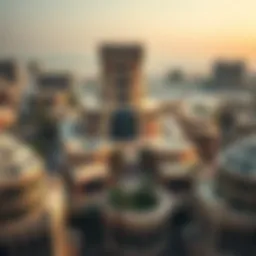 Aerial view of Najmat Al Khan showcasing its architectural beauty.