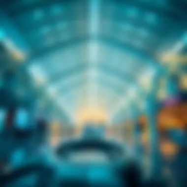 Architectural Splendor of Emirates Terminal Interior view of Emirates Airlines terminal showcasing architectural design