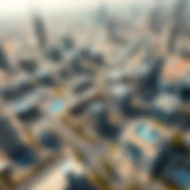 Aerial view showcasing multiple office parks in Dubai