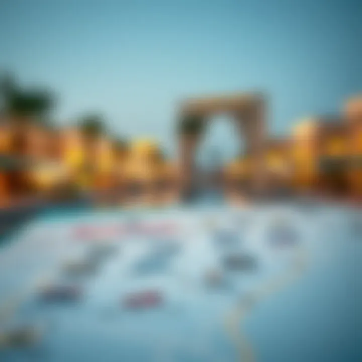 A map highlighting the operational hours and key attractions of Riverland Dubai