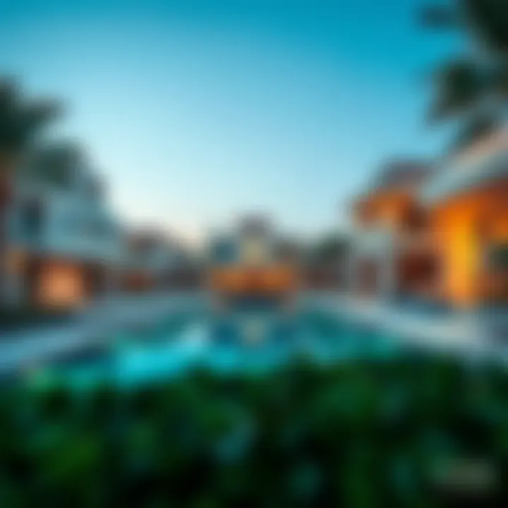 Real Estate Luxury in Dubai Luxurious beachfront villas representing Dubai's real estate market
