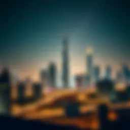 Starlit skyline of Dubai showcasing architectural marvels