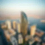 Aerial view of Noora Tower showcasing its unique architecture