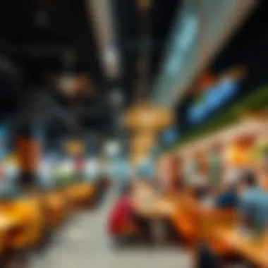 Social Hub of Oasis Mall A panoramic view capturing the lively interactions and social engagements among diners.