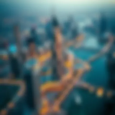 Aerial view of Dubai highlighting One Za'abeel's location