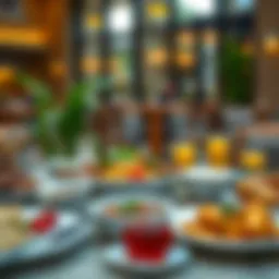 A beautifully arranged breakfast table with an array of local dishes