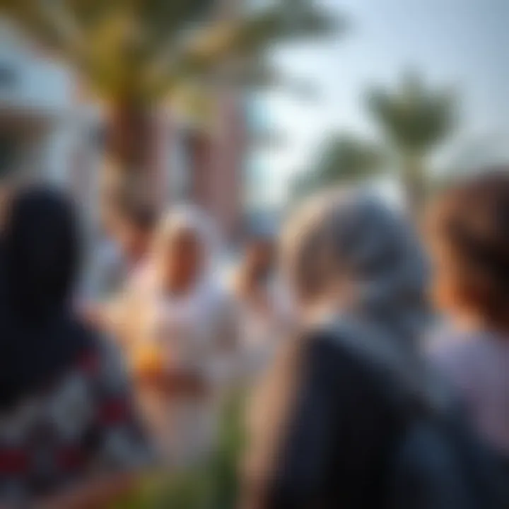Community Engagement at Outdoor Event Community interaction during an outdoor real estate event in Dubai