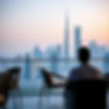 Stunning outdoor view showcasing Dubai skyline during a property viewing