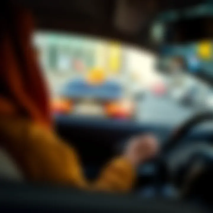 Traveler using a credit card for taxi fare