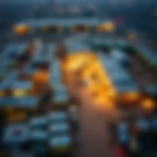 Aerial view of the Ras Al Khor auction site showcasing diverse goods