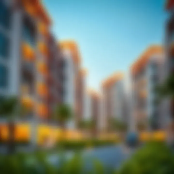Modern residential buildings in Rigga Al Buteen