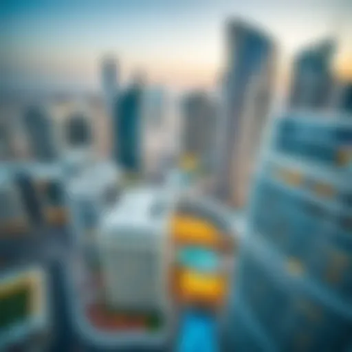 Aerial view of Rove Downtown Dubai showcasing its modern architecture