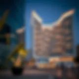 Modern architecture of Rove Downtown Hotel showcasing its unique design