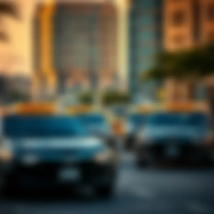 RTA Vehicles in Dubai Urban Landscape Urban landscape of Dubai with RTA vehicles