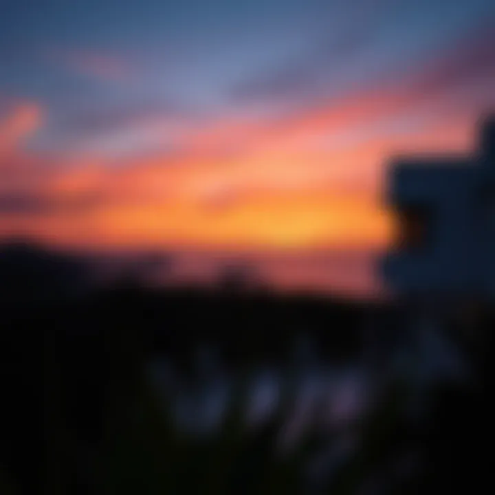 A serene sunset over غنتوت, embodying the tranquil lifestyle of the area