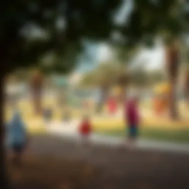 Community park in Sharjah Garden City filled with families enjoying outdoor activities