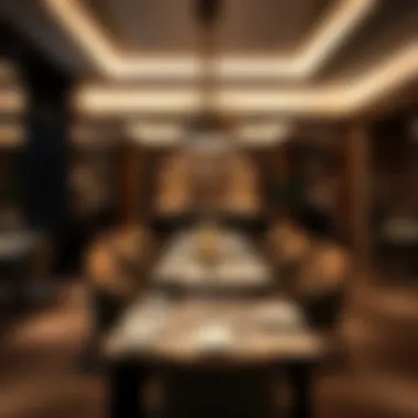 Elegant dining setting in SLS Hotel restaurant