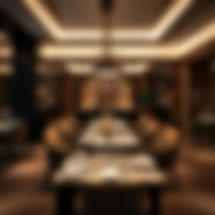 Elegant dining setting in SLS Hotel restaurant