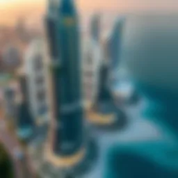 Aerial view of Burj Vista showcasing its architectural elegance