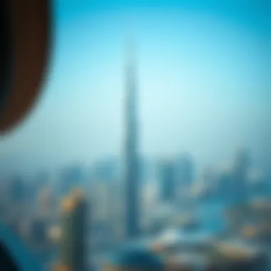 Panoramic View of Dubai Skyline Panoramic view of Dubai skyline with Burj Vista as a focal point