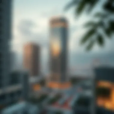 A conceptual illustration depicting the future of urban living enhanced by Creek Tower