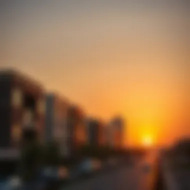 Scenic sunset over Junction Al Shamka, illustrating its beauty